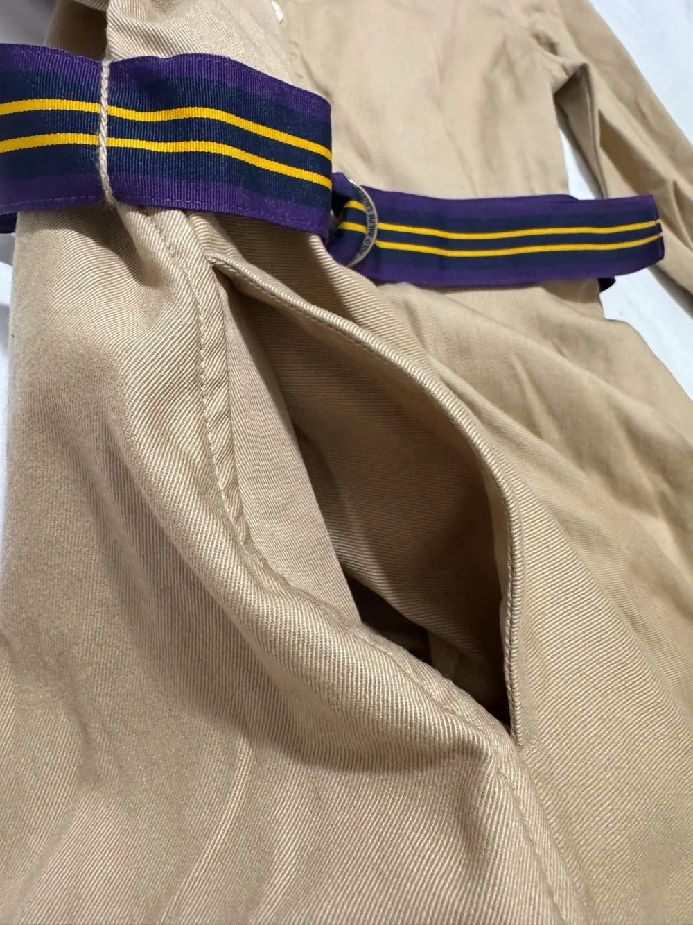 Ralph Lauren Belted Cotton Chino Shirtdress in Khaki Size 8